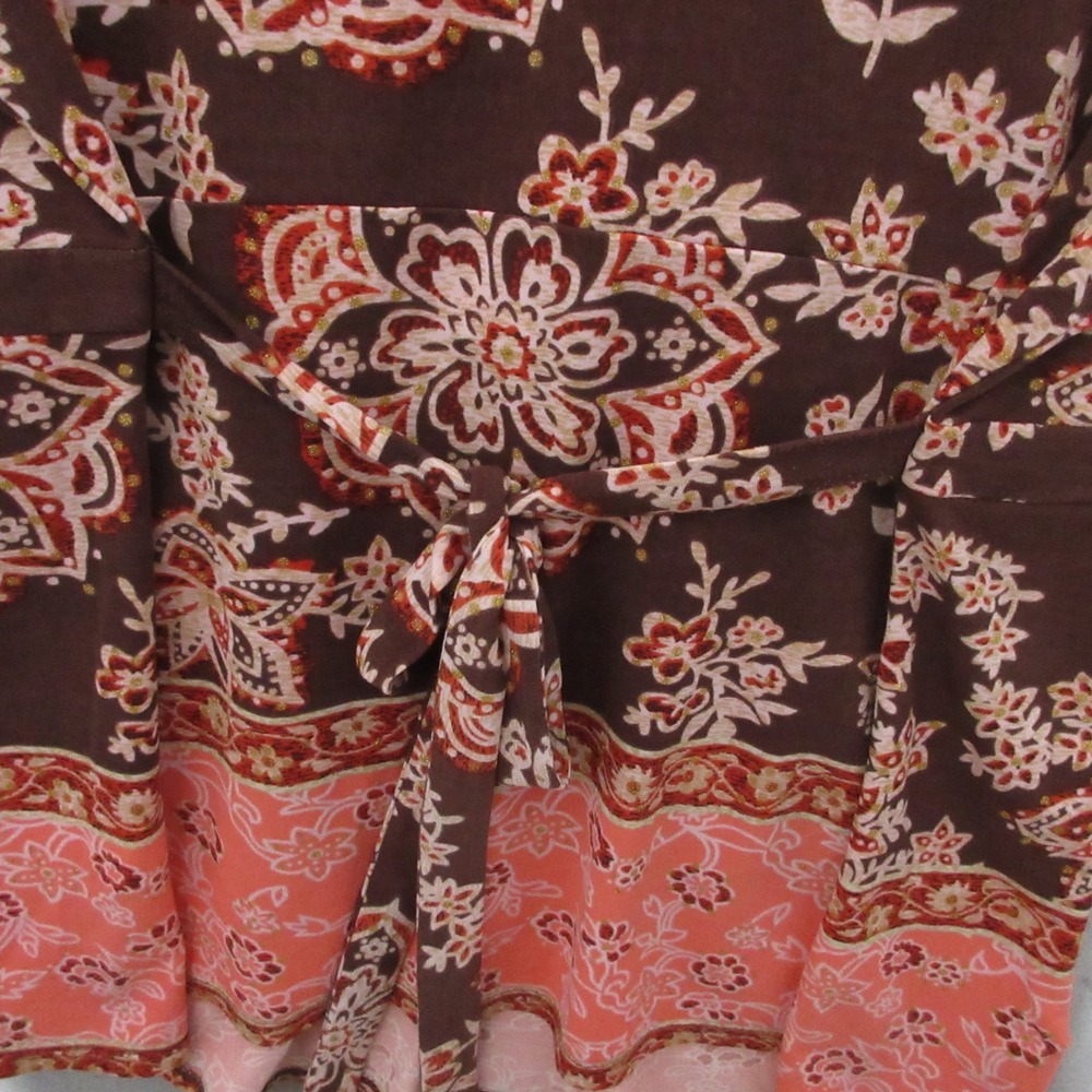 Vintage‎ Nine West Top Plus 1X Floral Babydoll Y2K 90s Tie Back Fairy Whimsy USA - Picture 7 of 11